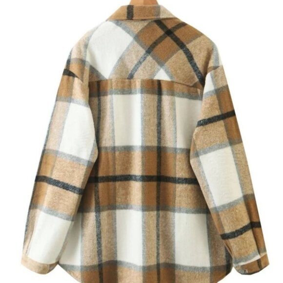 Plaid Flap Pocket detailed button down Overshirt - Picture 10 of 16